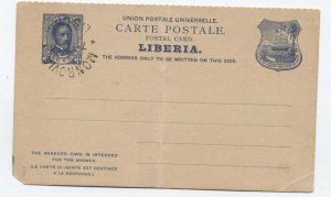 1898 Liberia reply card postmarked but not addressed [6521.35]