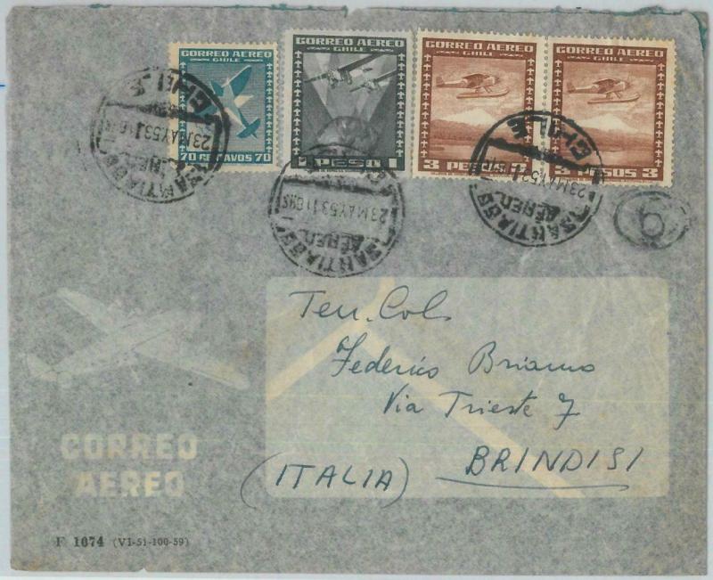 81521 - CHILE - POSTAL HISTORY -   AIRMAIL  COVER to ITALY  1953