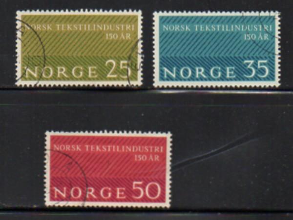 Norway Sc  443-5 1963 Textile Industry stamp set used