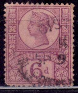 Great Britain, 1887-92, Queen Victoria, 6p, sc#119, used