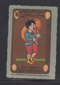 German Toy Advertising Stamp - JW Spear, Nürnberger Gingerbread- Boy & Tuba