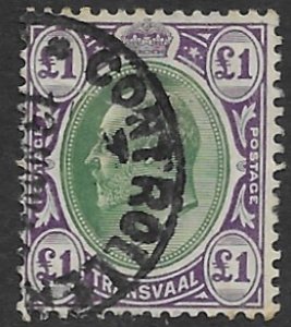 Transvaal 210 1904   £1 fine used