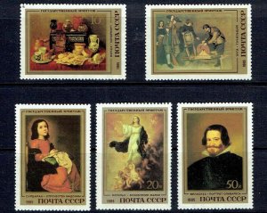 RUSSIA - 1984 PAINTINGS BY SPANISH ARTISTS - SCOTT 5335 TO 5340 - MNH