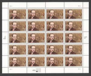 1998 US Scott #3221, 32c, Stephen Vincent Benet, Sheet of 20 MNH