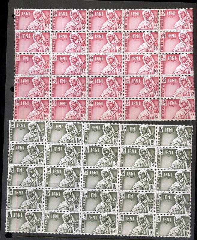 Spain Ifni 1953 Music Child Welfare Blocks MNH 75 Stamps (Ka 681