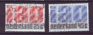 J9879 JL stamps 1969 netherlands set2 used #458-9 designs