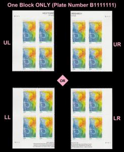 US B5 Breast Cancer First Class Semipostal plate block 4 B1111111 MNH 2014