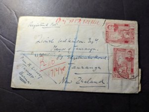 1948 Burma Airmail Cover to Tawranga New Zealand via Australia