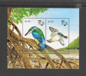 BIRDS - FIJI #711  KINGFISHERS  S/S  MNH