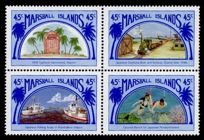 Marshall Islands 212a MNH Links to Japan, Ships, Marine Life, Diving