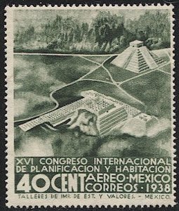 MEXICO 1938 Sc C87  40c  Mint LH  VF  - Planning & Housing Congress