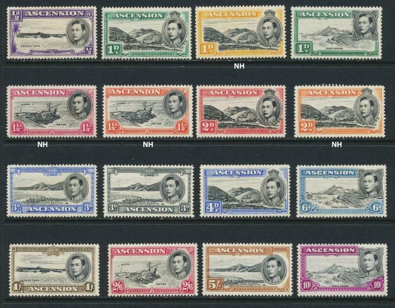 ASCENSION 1938 SET, VF MLH/NH SG#38-47b CAT£250 $325 (SEE BELOW)