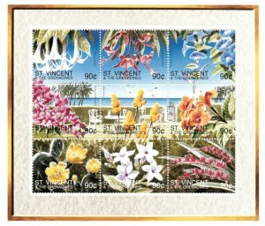 St. Vincent 1996 SC# 2341 Flowers, Nature, Plant Flora - Sheet of 9 Stamps - MNH