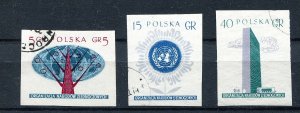 POLAND 1957 UNITED NATIONS SCOTT 761-763 IMPERF VERY FINE USED