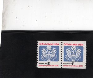 O140 Official E, MNH coil pair