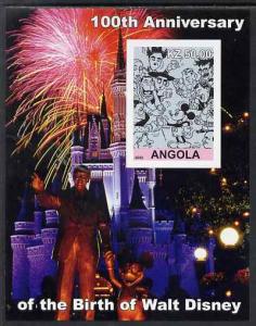 Angola 2002 Birth Centenary of Walt Disney #06 imperf s/s...