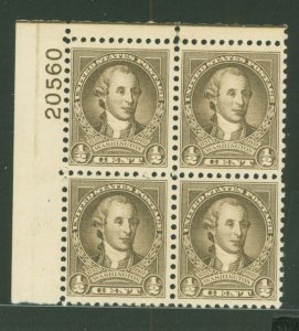 United States #704 Mint (NH) Plate Block