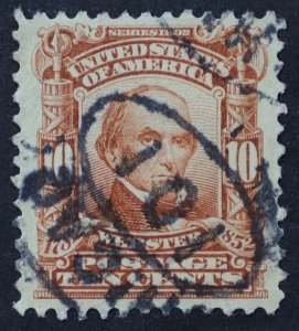 U.S. Used Stamp Scott #307 10c Webster, XF Jumbo. Oval Cancel. A Gem!