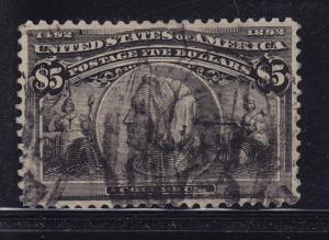 245 VF used neat cancel with nice color cv $ 1400 ! see pic !