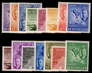 SEYCHELLES GVI SG158-172, complete set, M MINT. Cat £90. CHALKY