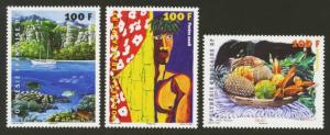 French Polynesia Sc# 971-3 MNH Polynesian Paintings