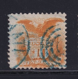 116 F-VF used PSE cert blue fancy cancel nice color cv $ 145 ! see pic !