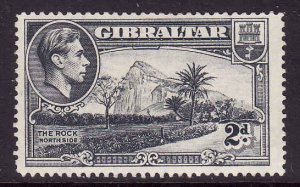 Gibraltar-Sc#110a- id3-unused hinged -2p dk gray KGVI -perf 14-1943-