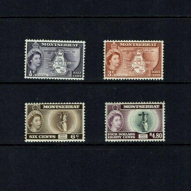 Montserrat: 1956 Queen Elizabeth II definitive, reissued 'colony' set, Mint 