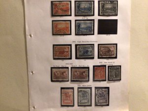 Australia used early stamps on folded page  A10146