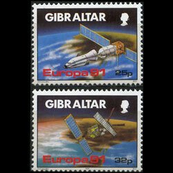 GIBRALTAR 1991 - Scott# 585-6 Europa-Sat. Set of 2 NH