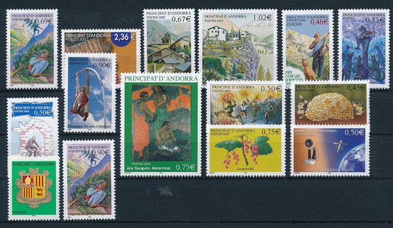 [24208] French Andorra 2003 Complete Year Set excl. booklet stamp MNH