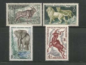 FRENCH EQUATORIAL AFRICA  195-198  MINT HINGED, ANIMALS