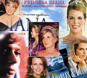 St.Thomas and Prince 2005 Diana with Princess Grace/Diana Films S/S (1) MNH