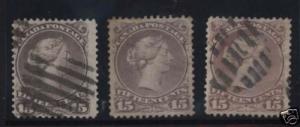 Canada #29 #29var #29b VF Used Trio