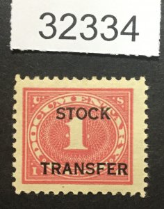 US STAMPS #RD1 MINT OG NH LOT #32334