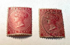 KAPPYSTAMPS BERMUDA #19 MINT AND USED 1889 ONE PENNY ISSUE  GS1416