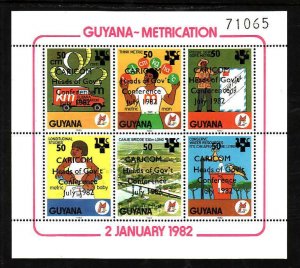 Guyana-Sc#557-unused NH sheet-Metrification-Heads of Gov't-1982-