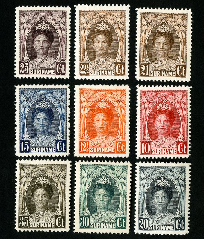 Suriname Stamps # 123-31 VF OG LH