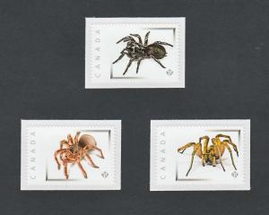 lq. SPIDERS = ARACHNID = set of 3 Picture Postage stamps MNH Canada 2014 p5s3