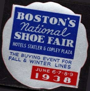 1938 US Poster Stamp Boston's National Shoe Fair June 6-9 The Buying Event