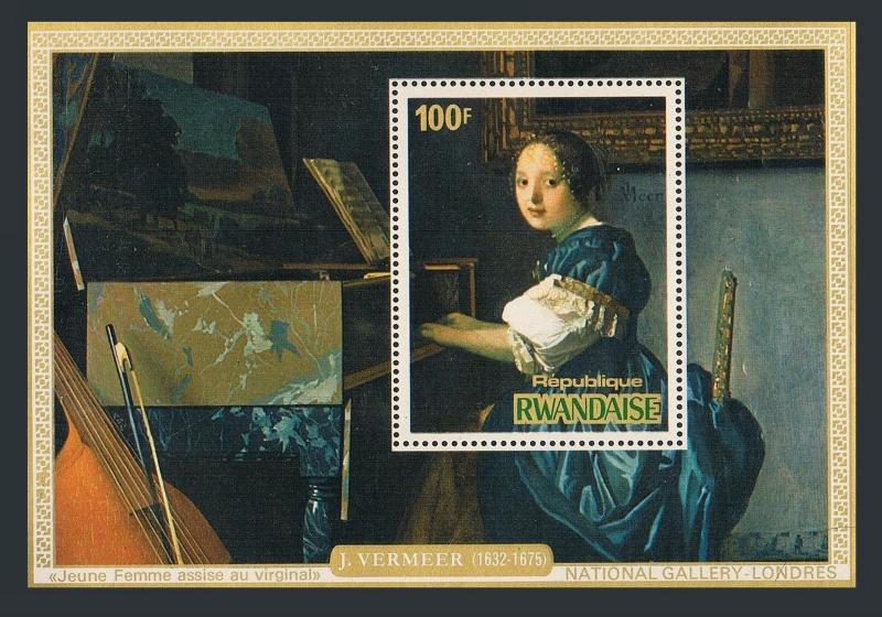 Rwanda 681-684,MNH.Michel Bl.66-69. Paintings 1975,by Jan Vermeer,1632-1675.