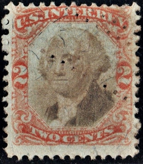 R135 2¢ Third Issue Documentary Stamp (1871) Used/Cut Cancelled