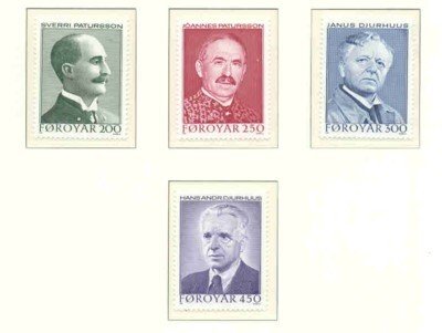 Faroe Islands Sc 108-11 1984 Poets stamp set mint NH