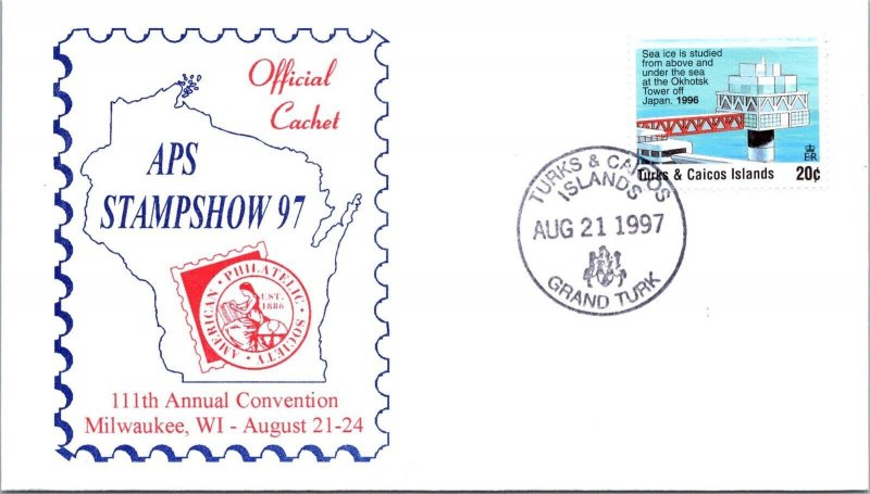 Turks & Caicos FDC 1997 - 111th Annual Convention Milwaukee WI - F64407