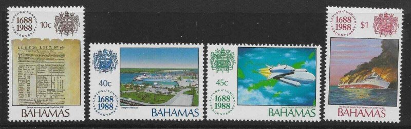 BAHAMAS SG835/8 1988 LLOYDS LIST SET MNH