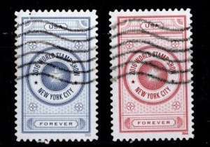 #5062 - 5063 World Stamp show set/2 (Off Paper) - Used