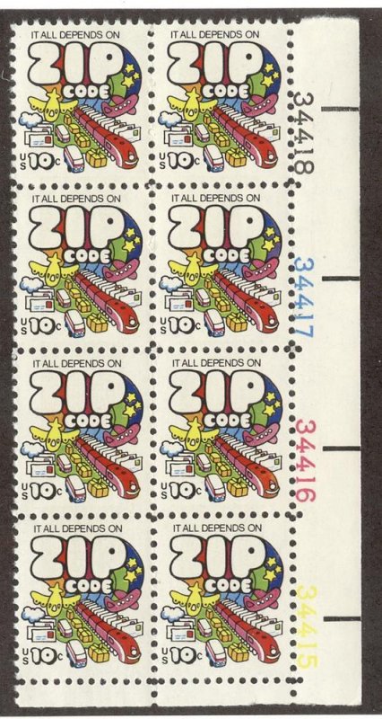 UNITED STATES SC# 1511 VF MNH  Plate # Block of 8 1974