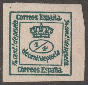 Spain, stamp, Scott#221a,  mint, hinged, 1/4,