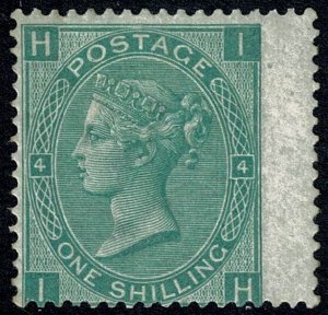 GB SG 117. 1/- green IH plate 4. Mounted mint.