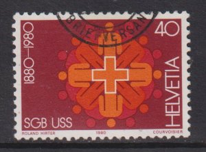 Switzerland  #692  used 1980  trade union 40c